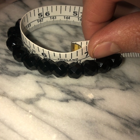 THOMAS Sabo Sterling Silver Obsidian Beaded Charm Stretch Bracelet w Charm 6.5” - Picture 6 of 6